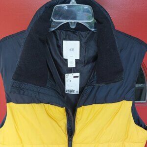H&M Yellow & Black Poly Puffer Vest